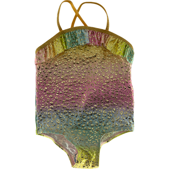 Pink Platinum Girls Rainbow Leopard Swimsuit Size 5/6 NWT New - Picture 2 of 4
